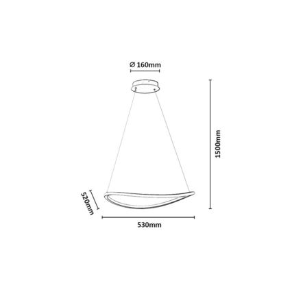 Rabalux - LED-himennettävä riippuvalaisin kaapelilla LED/45W/230V 3000-6500K + kaukosäädin
