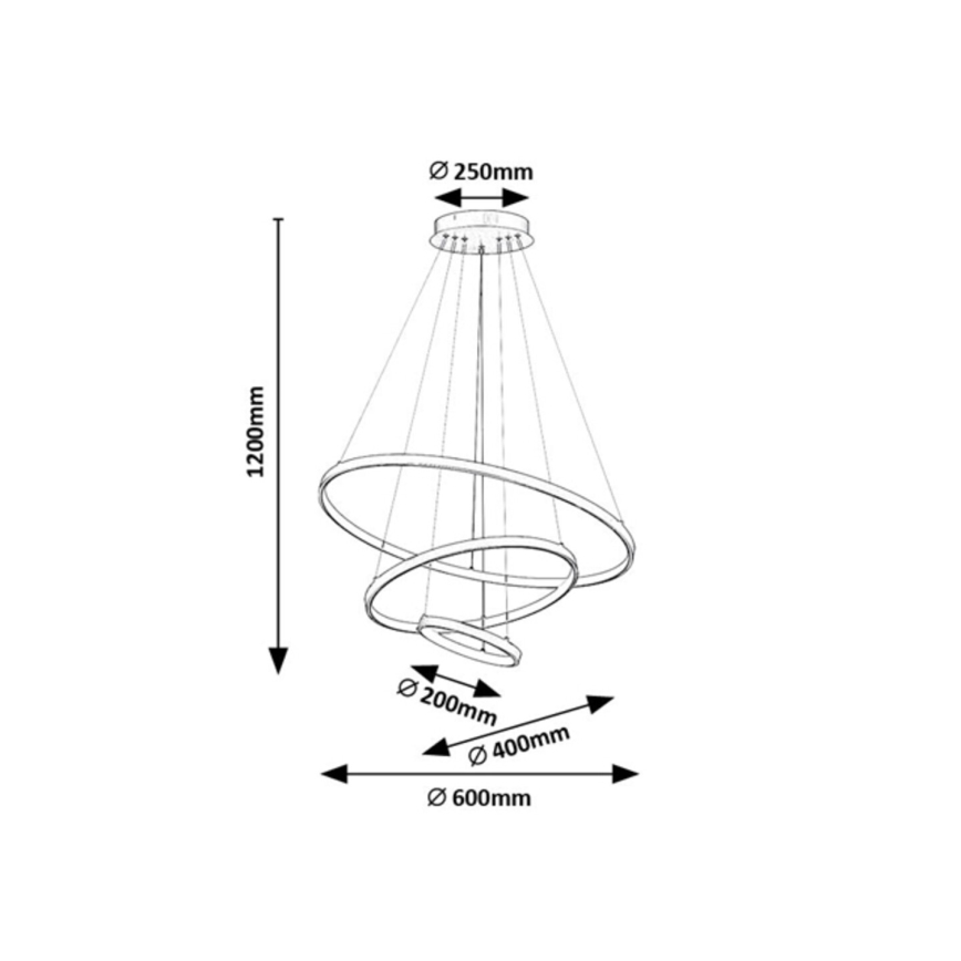 Rabalux - LED Himmennettävä riippuvalaisin kaapelilla LED/90W/230V 3000-6500K + kaukosäädin