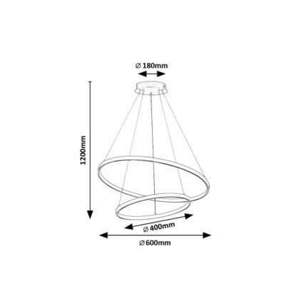 Rabalux - LED Himmennettävä riippuvalaisin vaijerilla LED/75W/230V 3000-6500K + kaukosäädin