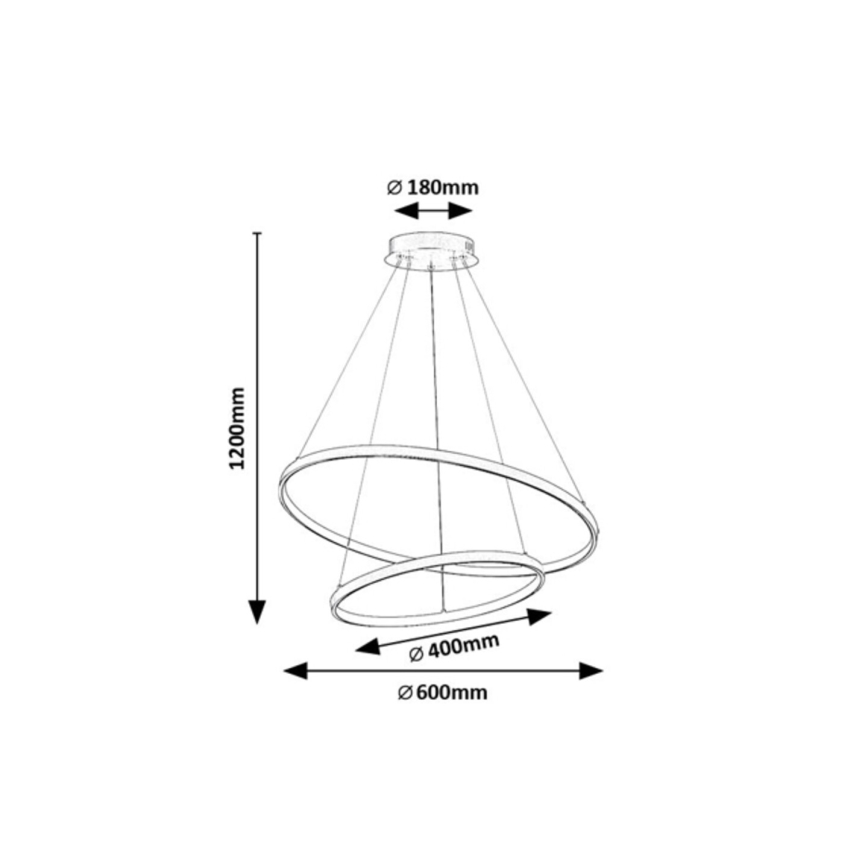 Rabalux - LED Himmennettävä riippuvalaisin vaijerilla LED/75W/230V 3000-6500K + kaukosäädin