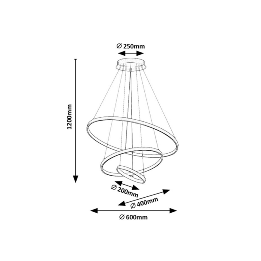 Rabalux - Himennettävä LED-riippuvalaisin vaijerilla LED/90W/230V 3000-6500K + kaukosäädin