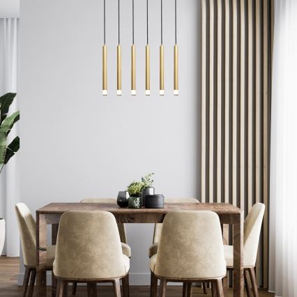 Rabalux - Kattokruunu johdossa 6xG9/5W/230V kulta