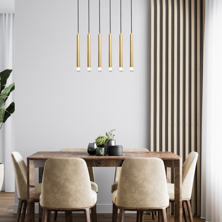 Rabalux - Kattokruunu johdossa 6xG9/5W/230V kulta