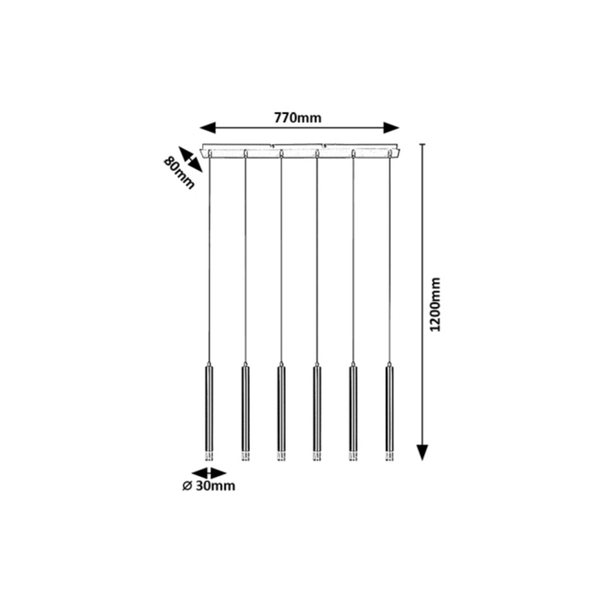 Rabalux - Kattokruunu johdossa 6xG9/5W/230V kulta