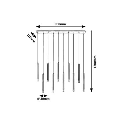 Rabalux - Kattokruunu johdossa 10xG9/5W/230V kulta