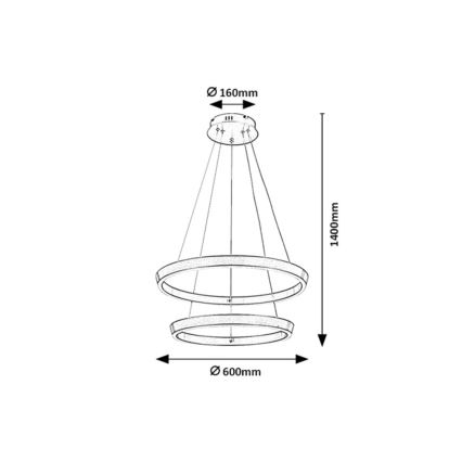 Rabalux - himmennettävä LED-riippuvalaisin vaijerilla, 45W/230V, 3000-6500K + kaukosäädin