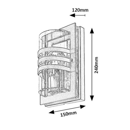 Rabalux - Ulkoseinävalaisin 1xE27/40W/230V IP44