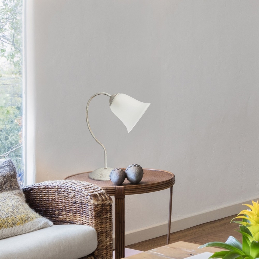 Rabalux - Pöytävalaisin 1xE27/40W/230V valkoinen