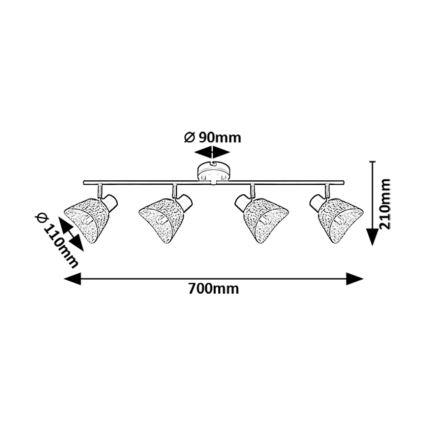 Rabalux - Kohdevalo 4xE14/10W/230V