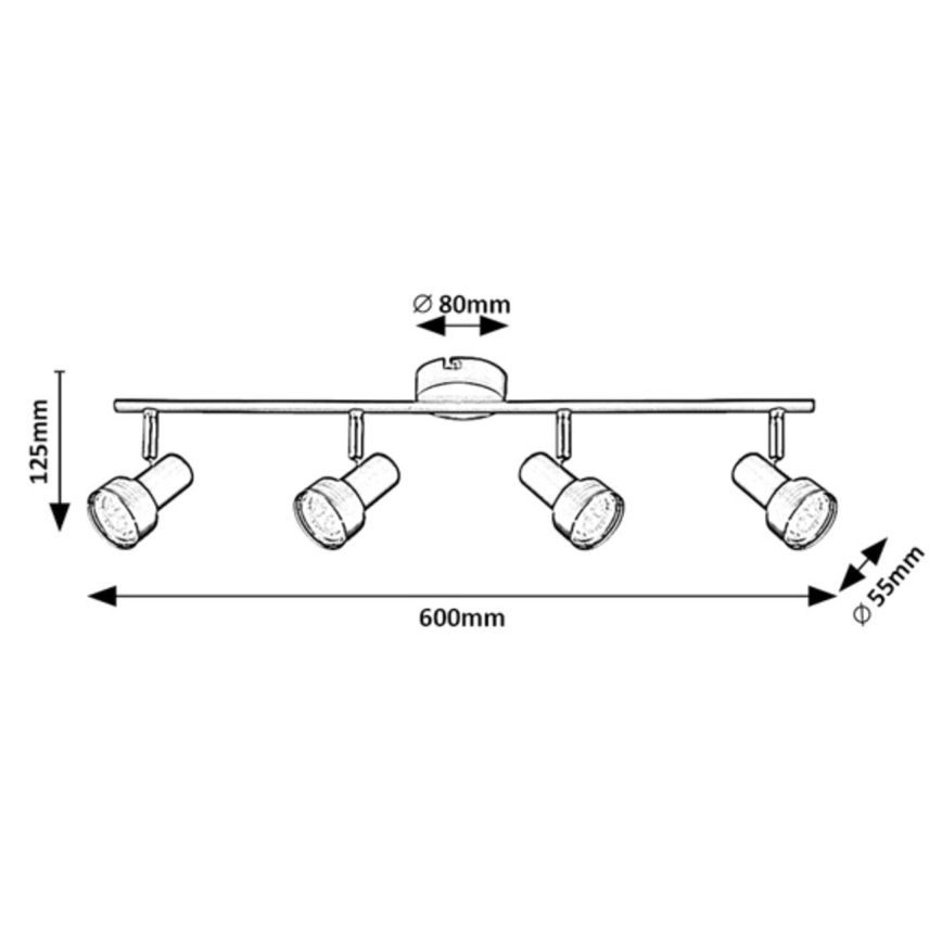Rabalux - Katto-spotvalaisin 4xGU10/50W/230V