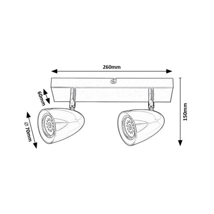 Rabalux - Kohdevalo 2xGU10/5W/230V valkoinen