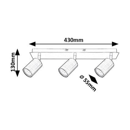 Rabalux - Kohdevalo 3xGU10/15W/230V