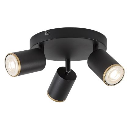 Rabalux - Kolmen polttimon kohdevalaisin 3xGU10/15W/230V musta