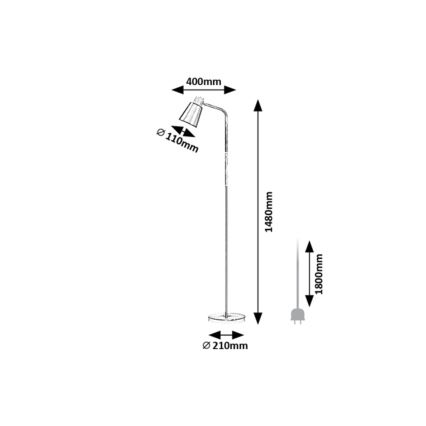 Rabalux - Lattialamppu 1xE27/40W/230V