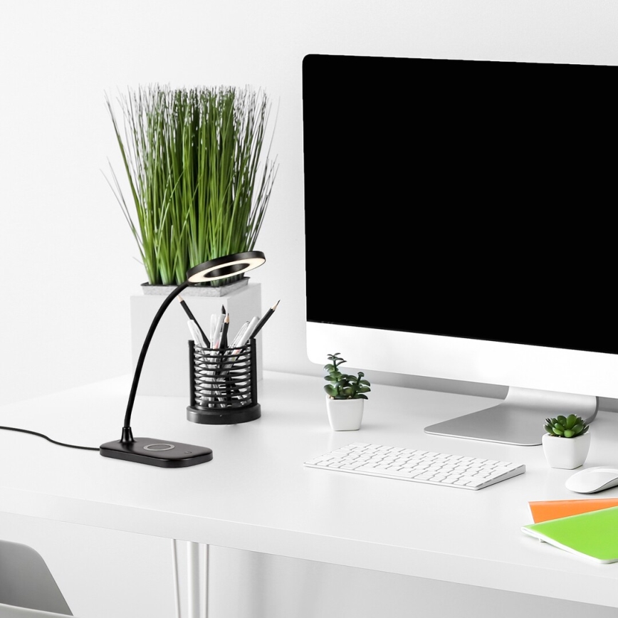 Rabalux - LED himmennettävä kosketuspöytävalaisin langattomalla latauksella LED/5W/5V 2700-6000K musta