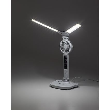 Rabalux - himmennettävä LED-pöytälamppu tuulettimella ja näytöllä LED/7W/5V 3000/4000/6500K