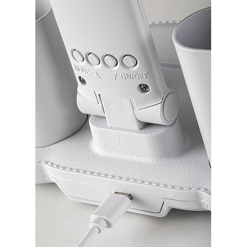 Rabalux - himmennettävä LED-pöytälamppu tuulettimella ja näytöllä LED/7W/5V 3000/4000/6500K