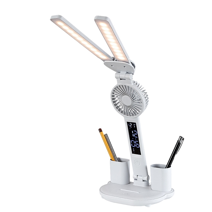 Rabalux - himmennettävä LED-pöytävalaisin tuulettimella ja näytöllä LED/7W/5V 3000/4000/6500K