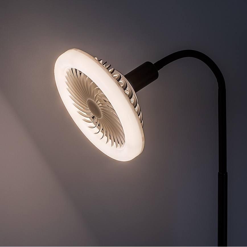 Rabalux - Himmennettävä LED-lattiavalaisin tuulettimella, halkaisija 30 cm, 1xE27/16W/230V 3000-6500K + kaukosäädin