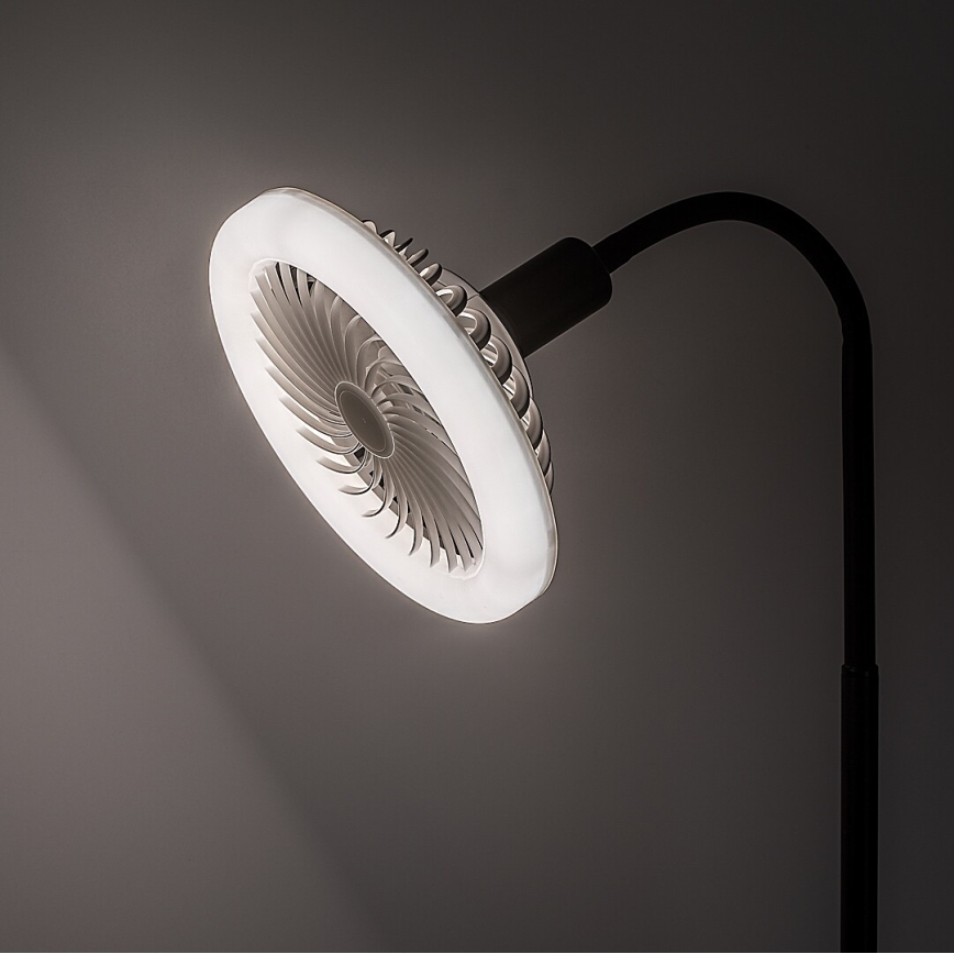 Rabalux - Himmennettävä LED-lattiavalaisin tuulettimella, halkaisija 30 cm, 1xE27/16W/230V 3000-6500K + kaukosäädin