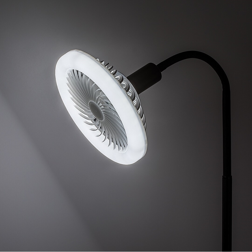 Rabalux - Himmennettävä LED-lattiavalaisin tuulettimella, halkaisija 30 cm, 1xE27/16W/230V 3000-6500K + kaukosäädin