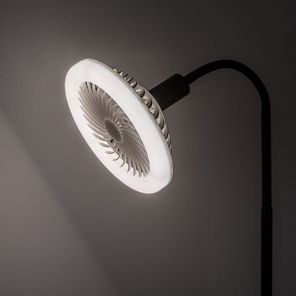 Rabalux - LED-himmennettävä lattiavalaisin tuulettimella 1xE27/16W/2300V 3000-6500K + kaukosäädin