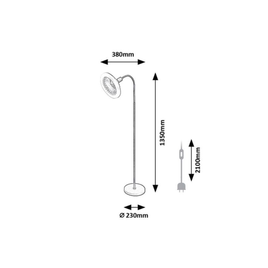 Rabalux - LED-himmennettävä lattiavalaisin tuulettimella 1xE27/16W/2300V 3000-6500K + kaukosäädin