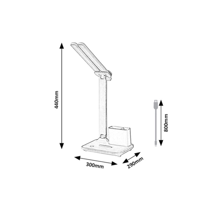 Rabalux - himmennettävä kosketustoiminen LED-pöytälamppu LED/5W/5V 3000/4000/6500K
