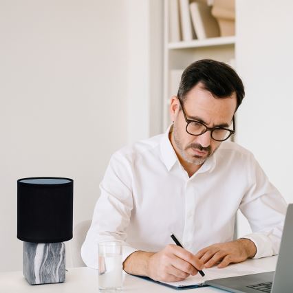 Rabalux - Pöytävalaisin 1xE14/40W/230V musta/marmorikuvio