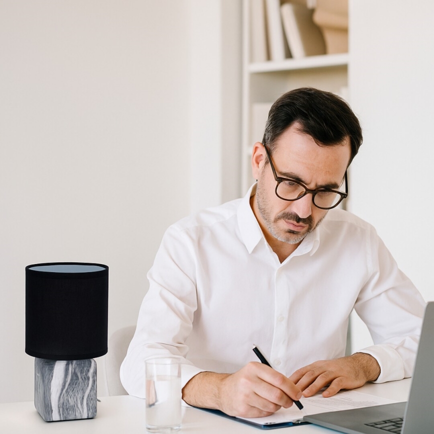 Rabalux - Pöytävalaisin 1xE14/40W/230V musta/marmorikuvio