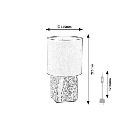 Rabalux - Pöytävalaisin 1xE14/40W/230V musta/marmorikuvio