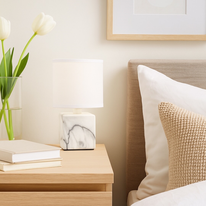 Rabalux - Pöytälamppu 1xE14/40W/230V valkoinen/marmori