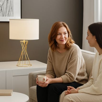 Rabalux - Pöytälamppu 1xE27/40W/230V kultainen/valkoinen