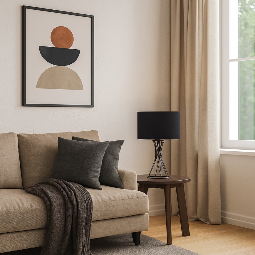 Rabalux - Pöytävalaisin 1xE27/40W/230V musta