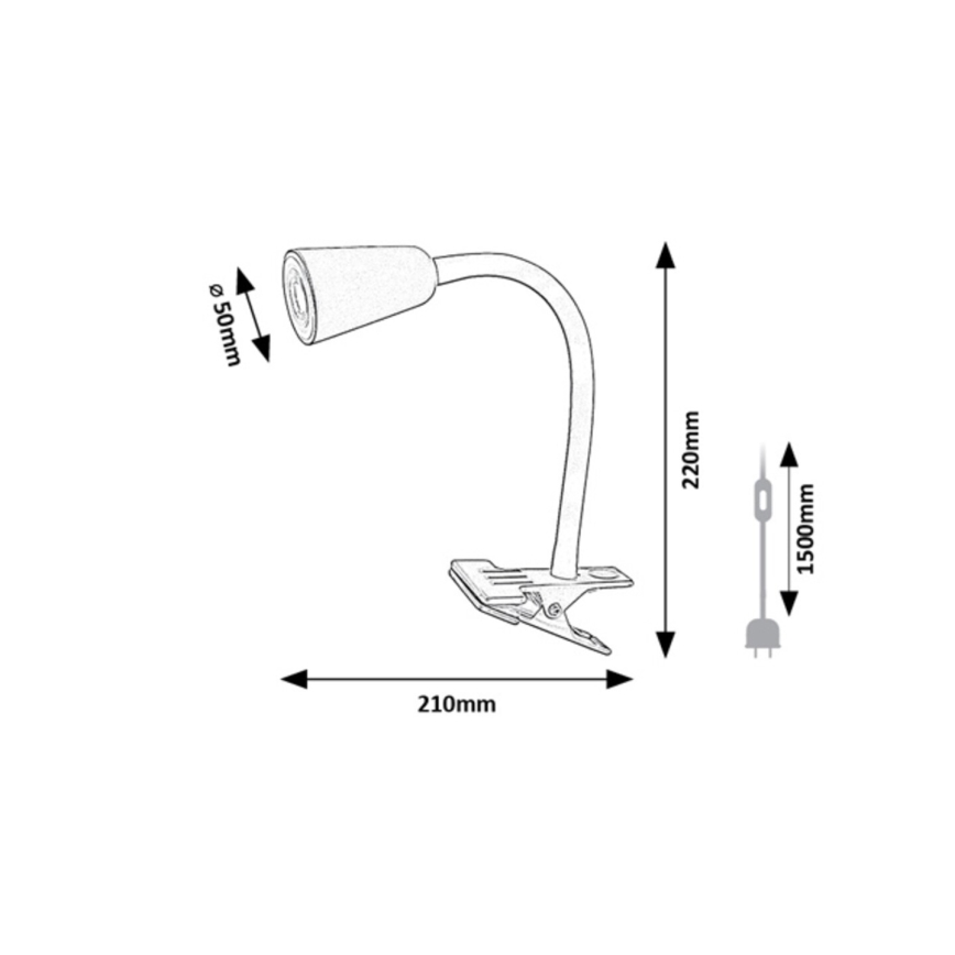 Rabalux - Pöytävalaisin klipsillä 1xGU10/7W/230V kermanvärinen