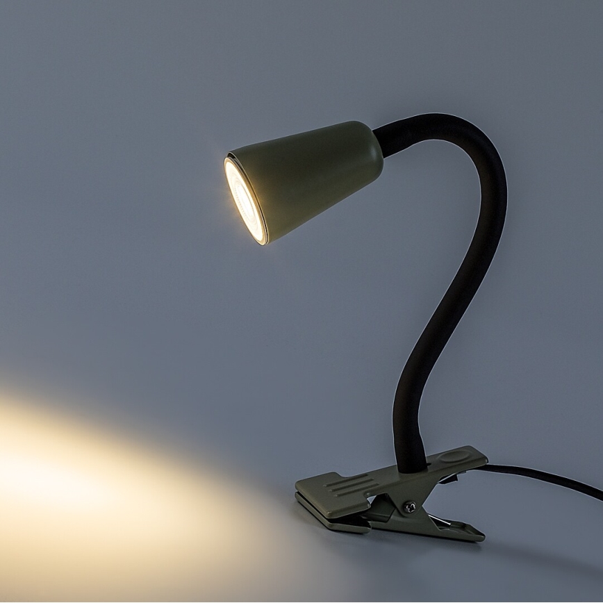 Rabalux - Klipsillä varustettu pöytävalaisin 1xGU10/7W/230V khaki