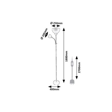 Rabalux - Lattiavalaisin 1xE27/60W/230V + 1xE14/25W beige