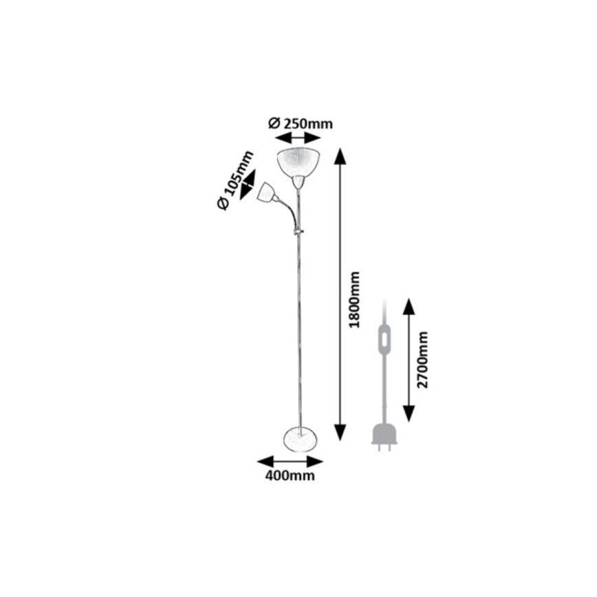 Rabalux - Lattiavalaisin 1xE27/60W/230V + 1xE14/25W beige