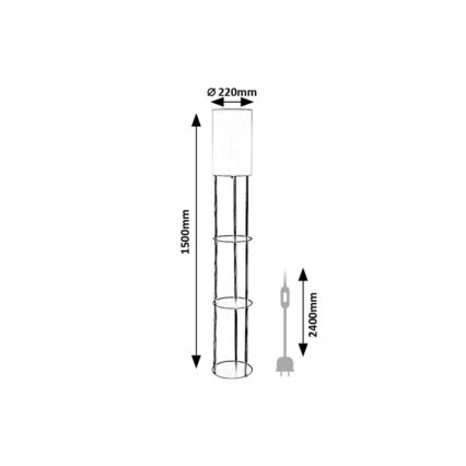 Rabalux - Hyllyllinen lattiavalaisin 1xE27/40W/230V musta
