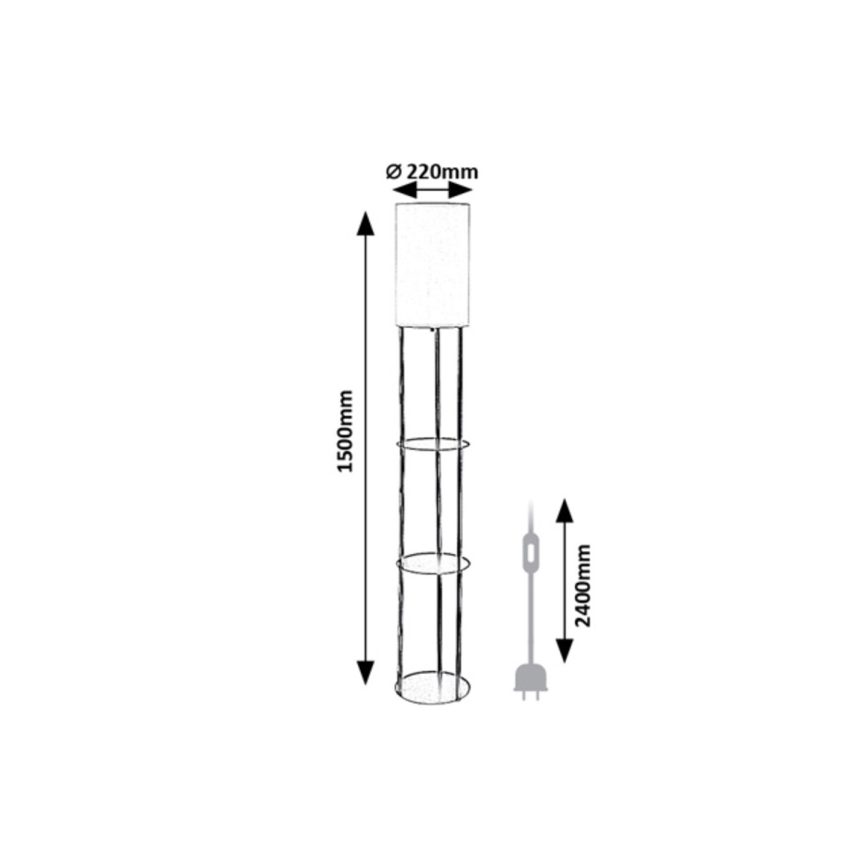 Rabalux - Hyllyllinen lattiavalaisin 1xE27/40W/230V musta