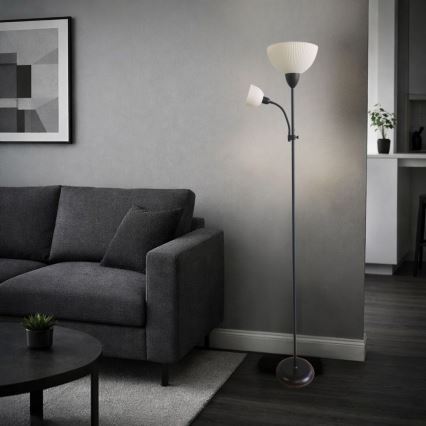 Rabalux - Lattiavalaisin 1xE27/60W/230V + 1xE14/25W musta