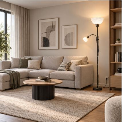 Rabalux - Lattiavalaisin 1xE27/60W/230V + 1xE14/25W musta