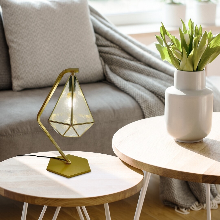 Rabalux - Tiffany värjätty lasi pöytävalaisin 1xE14/40W/230V kulta