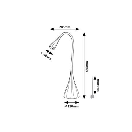 Rabalux - LED himmennettävä kosketuspöytävalaisin LED/4W/230V 3000K valkoinen