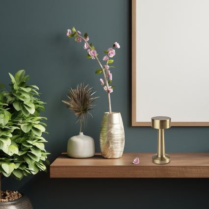 Rabalux - LED ladattava kosketuspöytävalaisin LED/2,7W/5V 1200mAh 3000/4000/6000K kulta