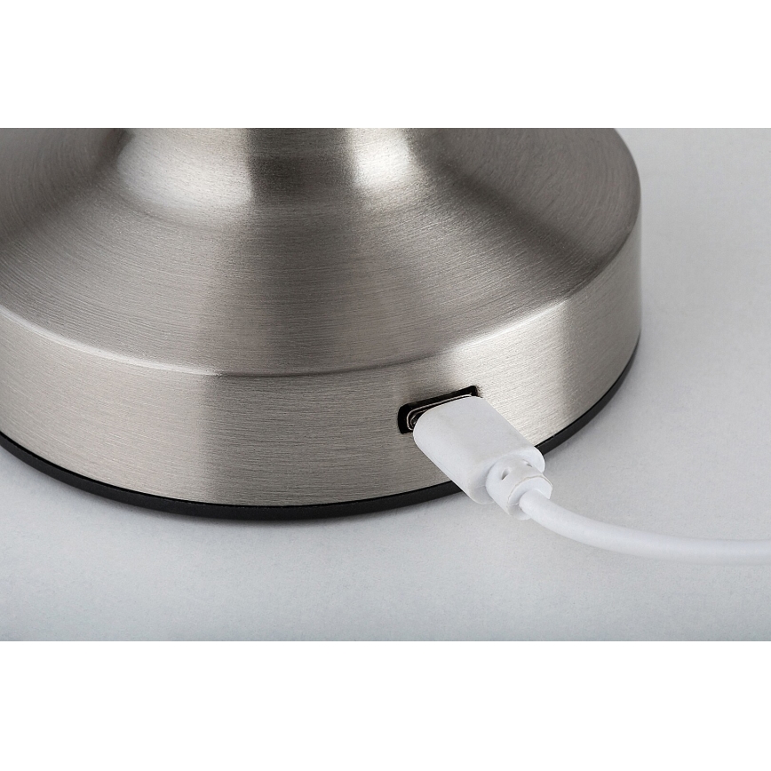 Rabalux - LED ladattava kosketuspöytävalaisin LED/2,7W/5V 1200mAh 3000/4000/6000K mattakromi