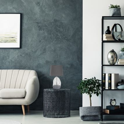 Rabalux - Pöytävalaisin 1xE27/40W/230V harmaa