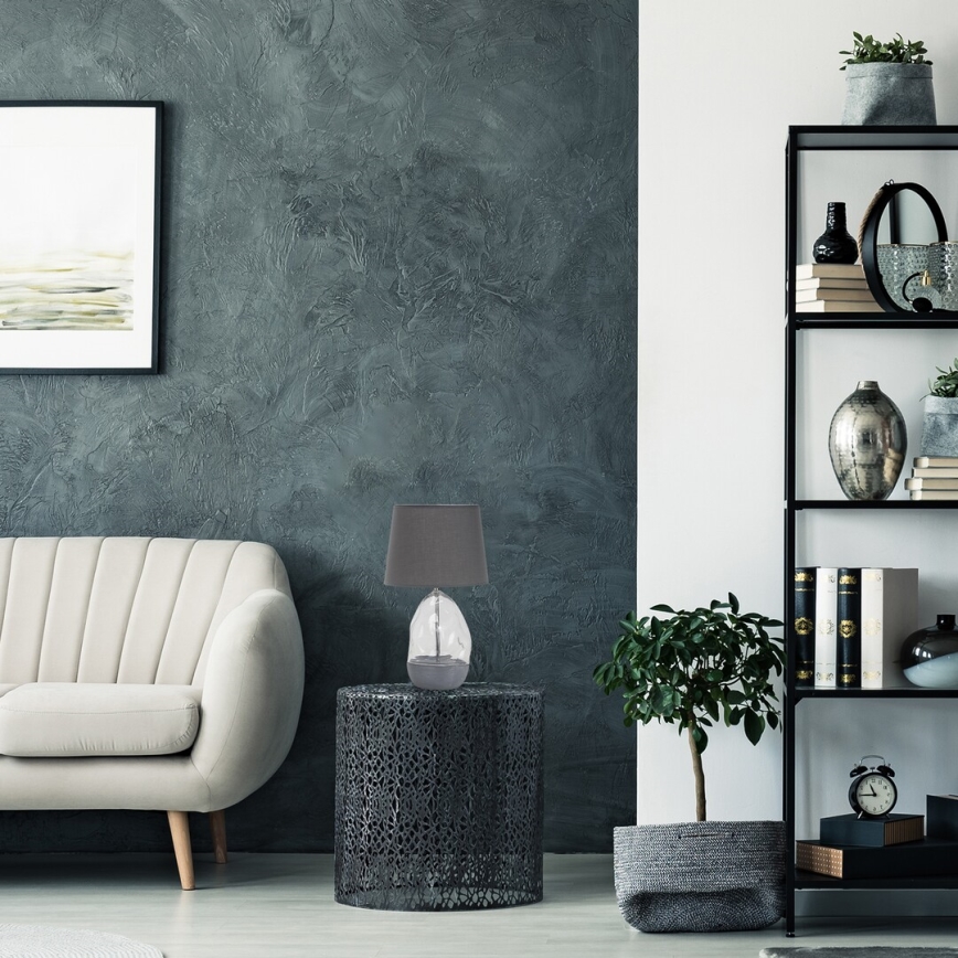 Rabalux - Pöytävalaisin 1xE27/40W/230V harmaa