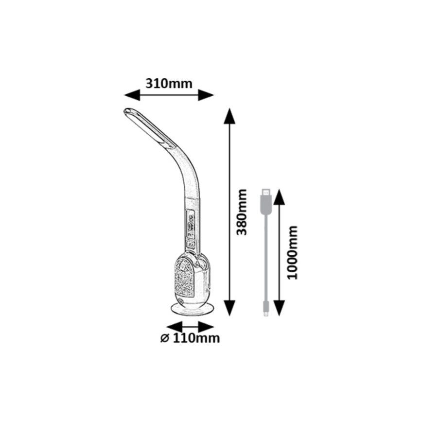 Rabalux - LED RGB Himmennettävä pöytävalaisin LED/5W/230V valkoinen