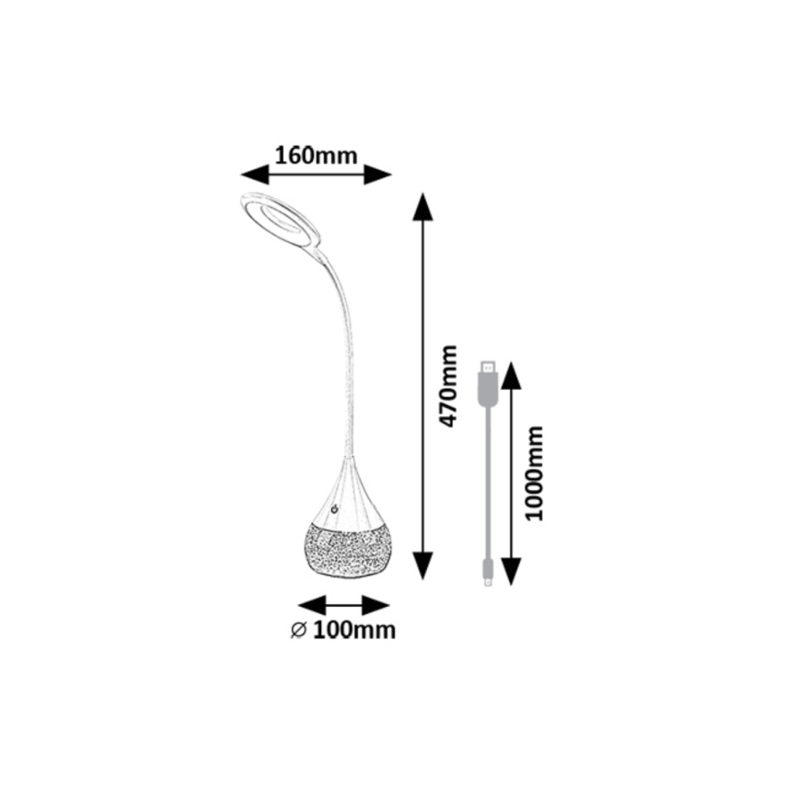 Rabalux - LED RGB Himmennettävä pöytävalaisin LED/4W/230V valkoinen